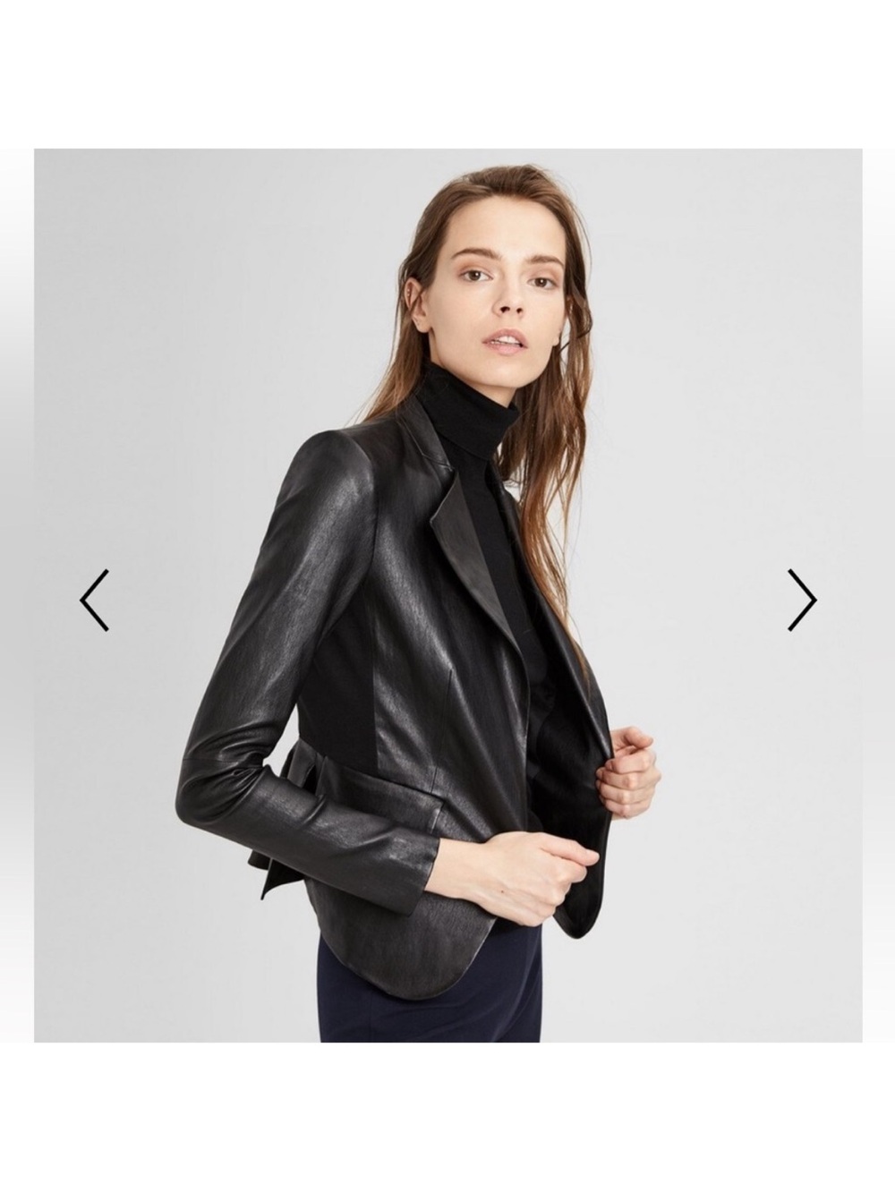 Theory Peplum Bristol Leather Blazer /Jacket